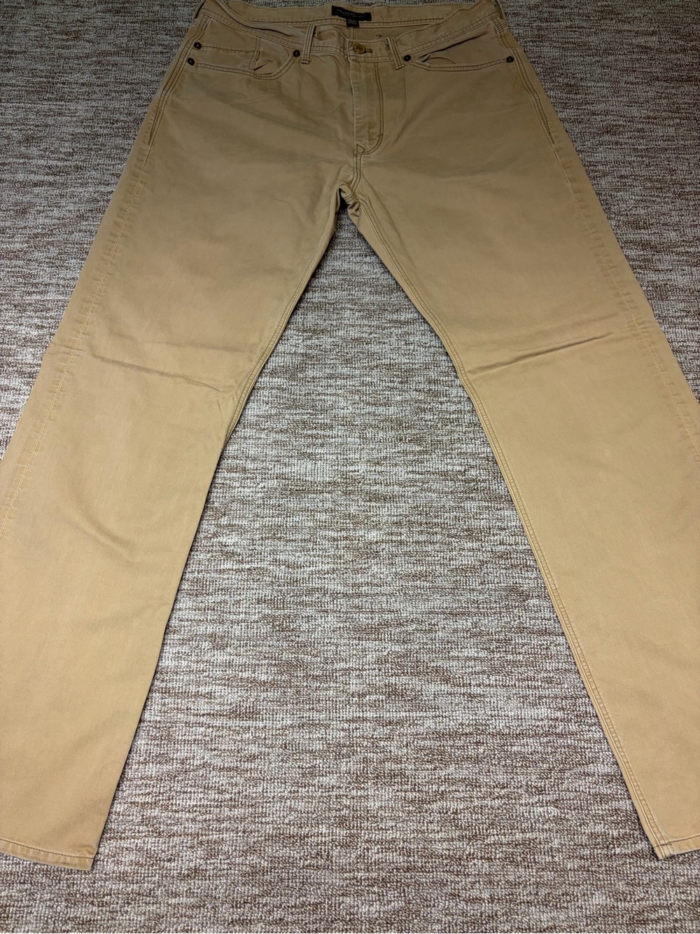 Banana Republic Mens Straight Fit Khaki‎ Tan Jeans Uniform School Meeting 33x32